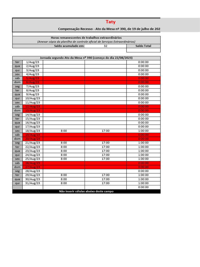 Tabela Compensação | PDF
