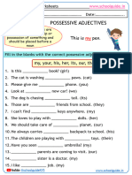 Possessive Adjectives Worksheet 3