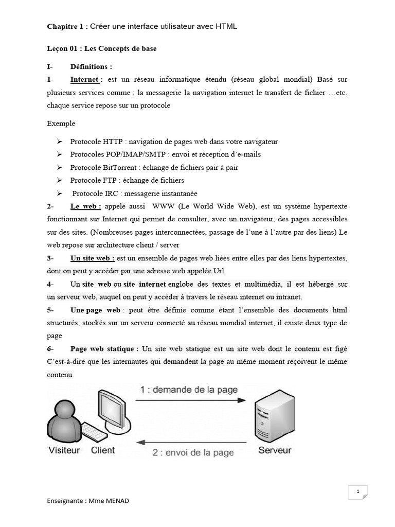 Introduction à HTML et création de pages web | PDF | Internet ...