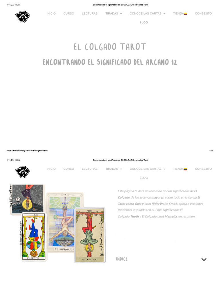Encontrando El Significado de El COLGADO en Varios Tarot | PDF | Tarot ...