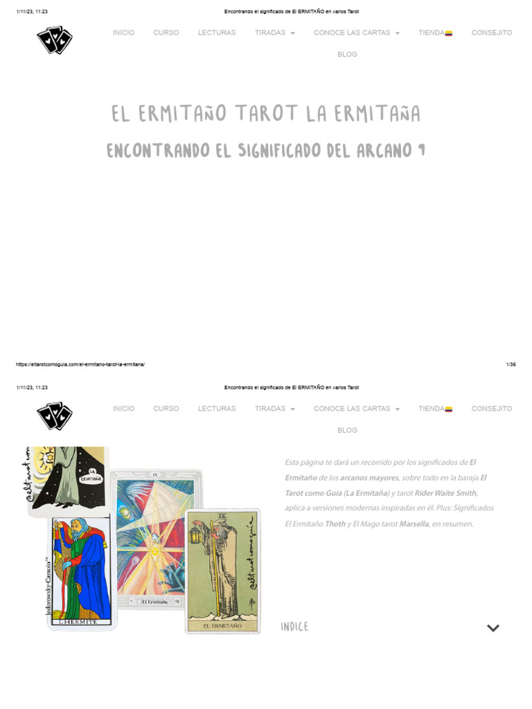 Significado del Ermitaño en el Tarot | PDF | Tarot | Arcanos Mayores