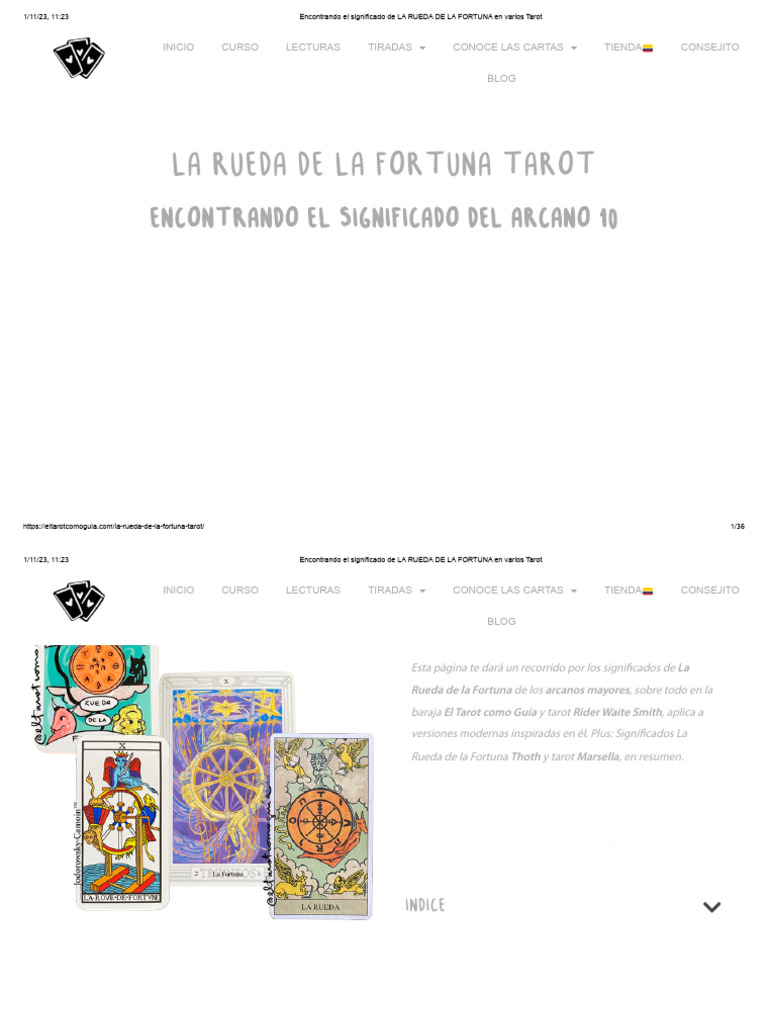 Encontrando El Significado de LA RUEDA de LA FORTUNA en Varios Tarot ...