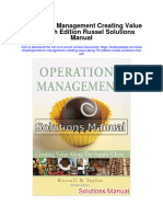 Operations Management Creating Value Along 7th Edition Russel Solutions Manual