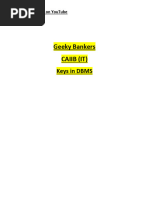 GEEKY BANKERS CAIIB (IT) Keys in DBMS Complete