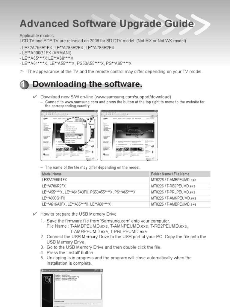 Samsung TV Firmware Update Guide | PDF | Computer File | Usb