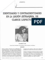 CLARICE LISPECTOR-Identidades y Contraidentidades en La Legión Axtranjera