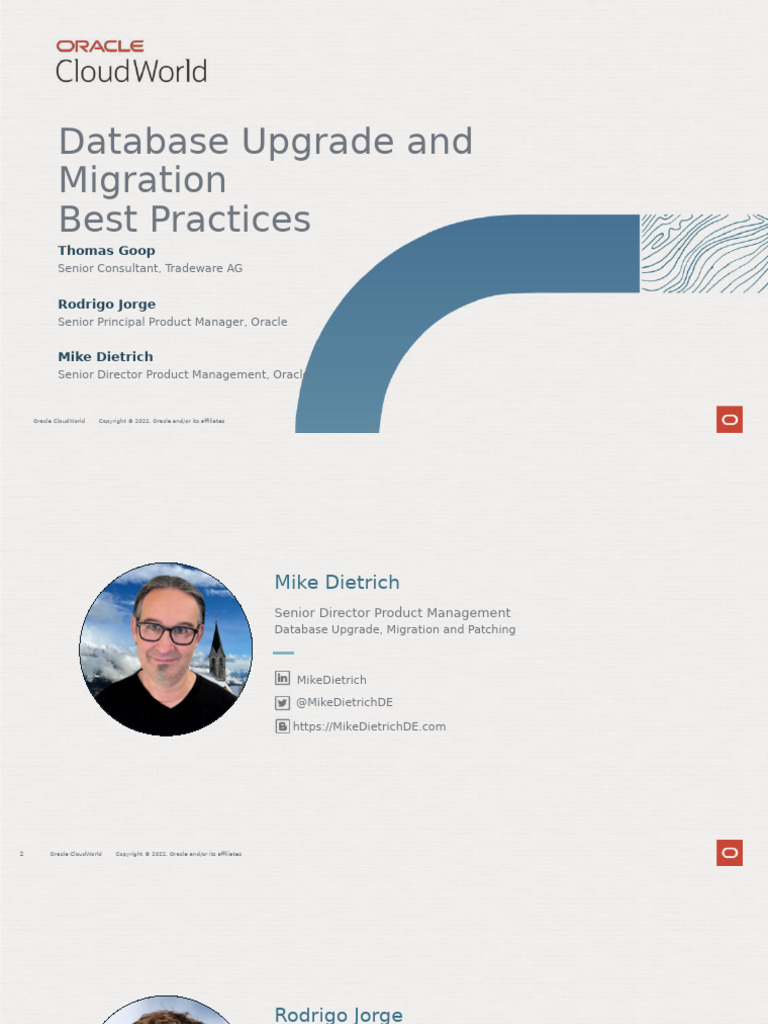 Upgrade Migration Best Practices v1 | PDF | Oracle Database | Oracle ...
