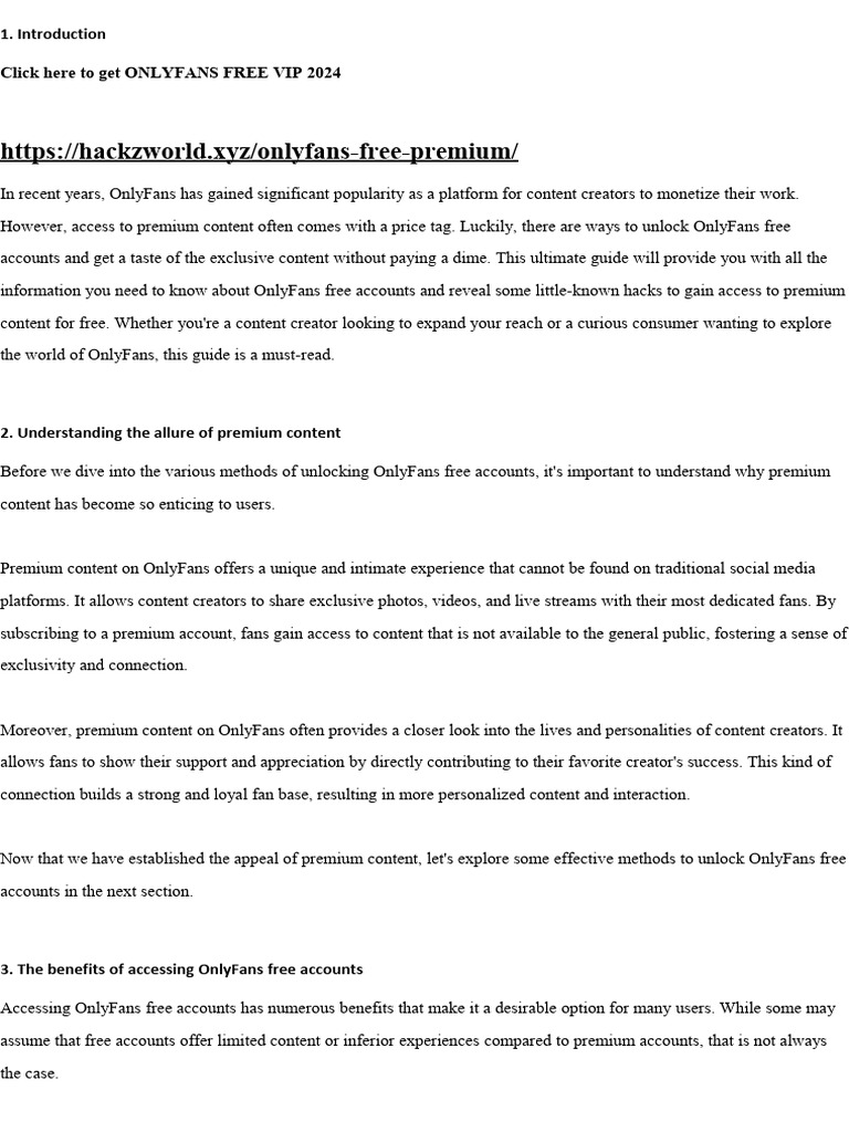 Onlyfans Free Vip 2024 | PDF | Social Media | Popular Culture & Media