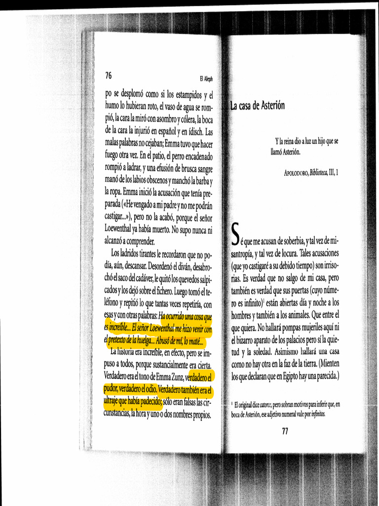 Borges - Asterion High Lighted | PDF