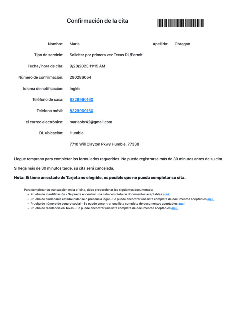 Texas DPS Schedule Appointment PDF