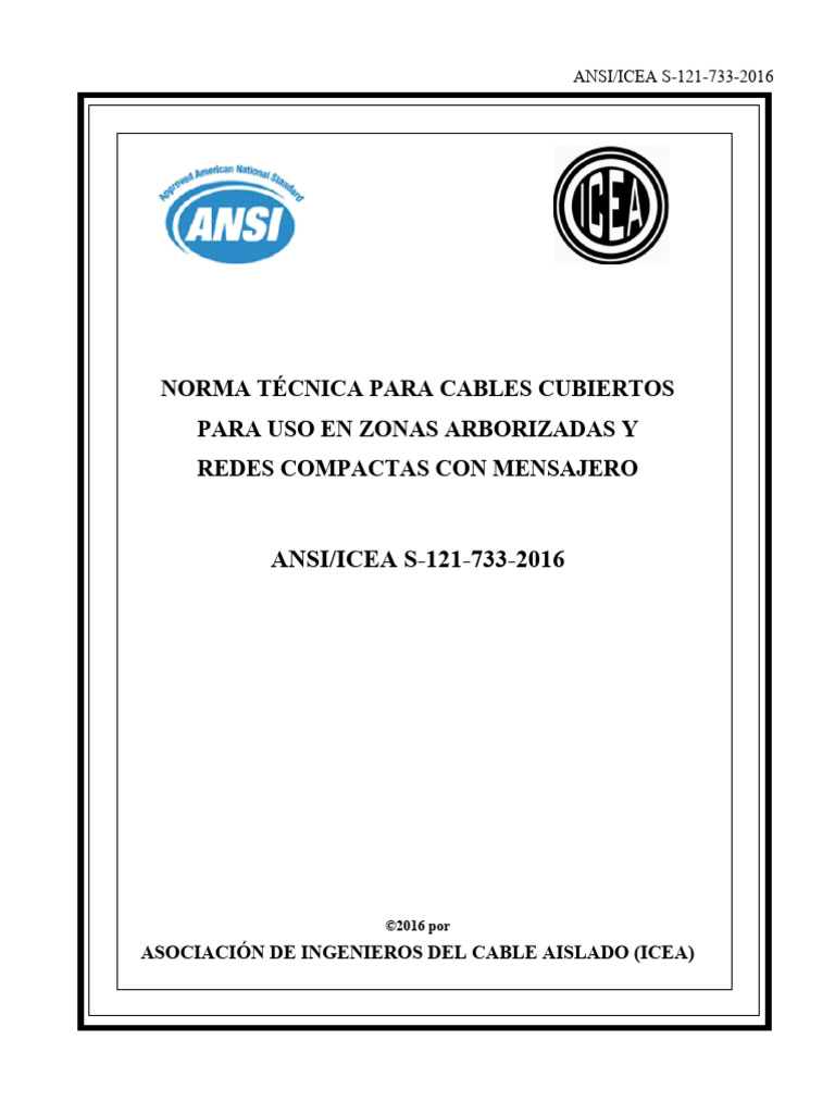 Norma ANSI/ICEA S-121-733-2016 | PDF | Aislador (Electricidad ...