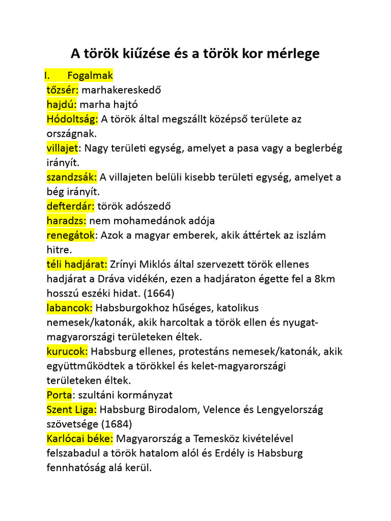 A Török Kiűzése És A Török Kor Mérlege | PDF