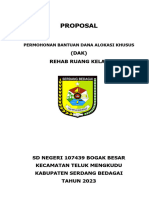 Proposal Rehab Ruang Kelas SDN 107439 Bogak Besar Tahun 2023