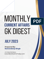 Monthly Current Affairs GK Digest July 2023 - Lyst8030