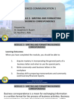 Buscom PPT Pres. Module 2 Writing and Formatting Business Corres