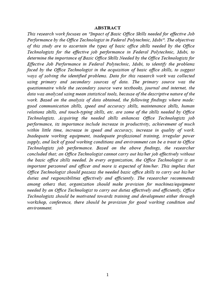 Impact of basic office skills correted now pdf learning word