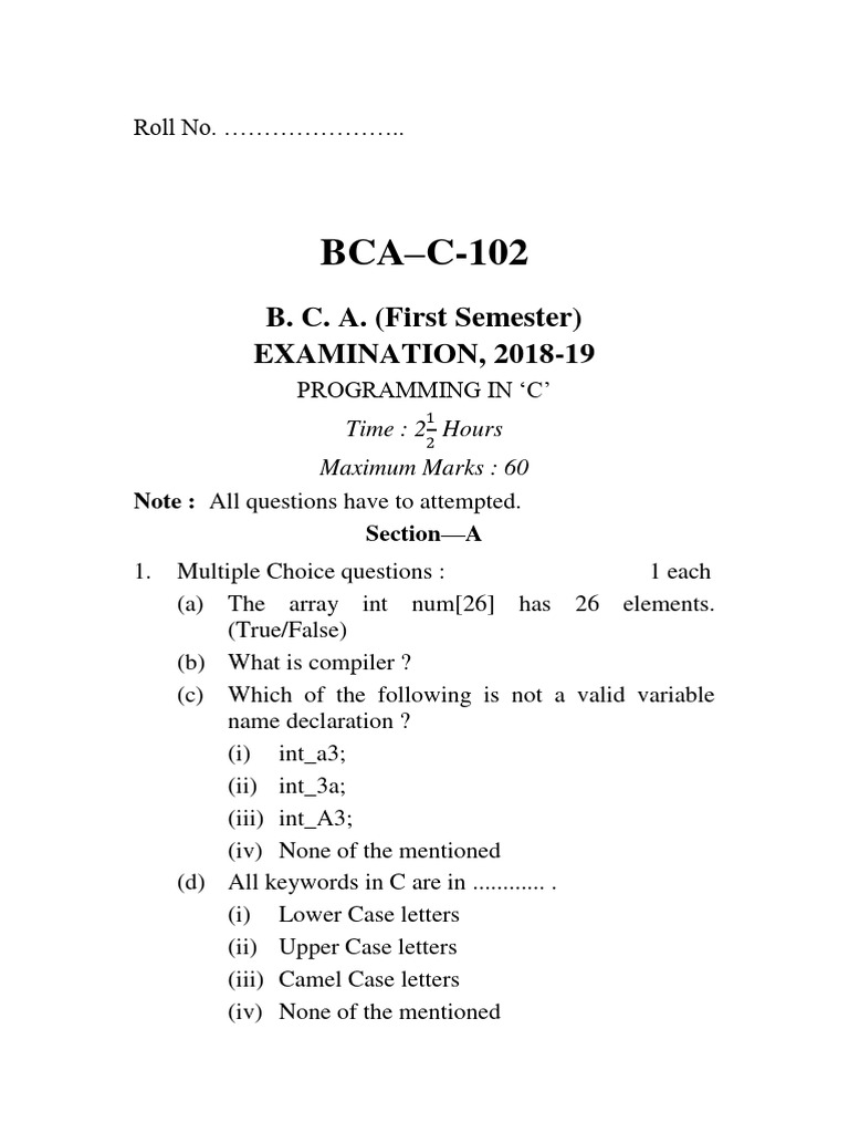 PROGRAMMING IN 'C' Year 20 | PDF | Pointer (Computer Programming ...