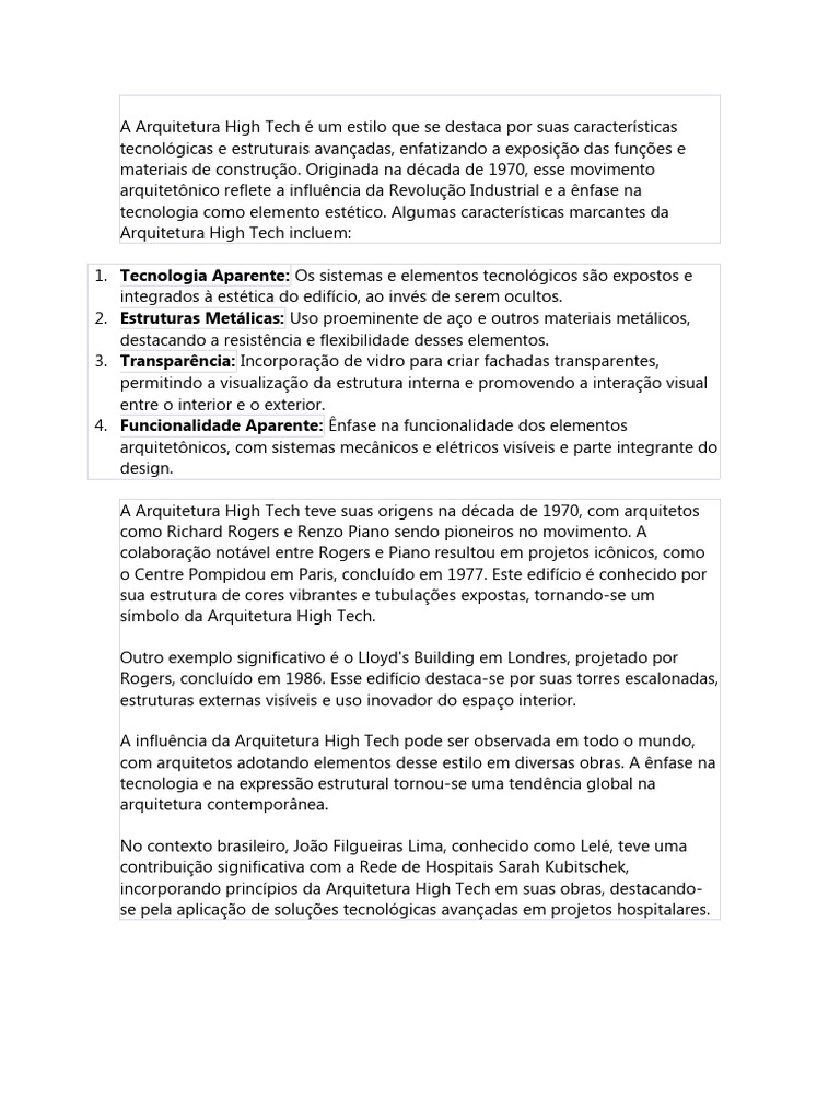 Características da Arquitetura High Tech | PDF | Arte