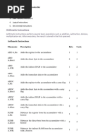 Instruction Set in 8051 Microcontroller