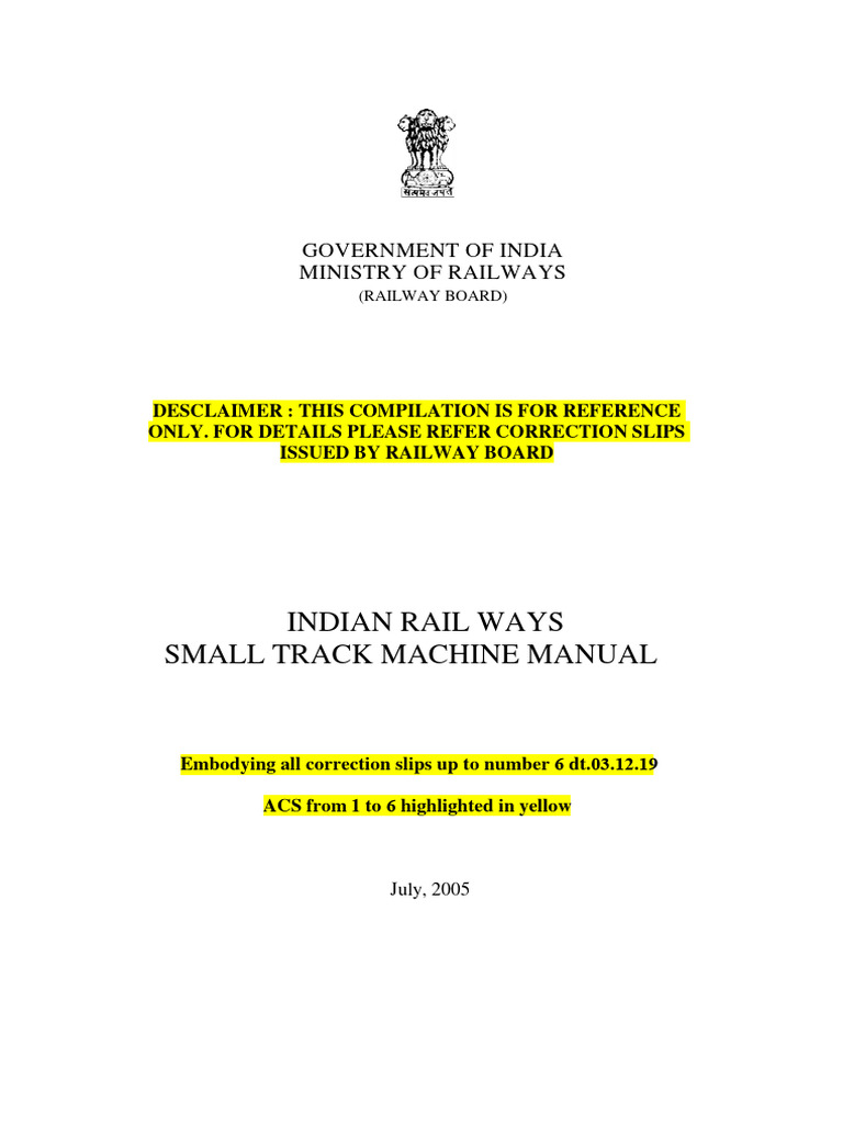 Small Track Machine Manual 2005 | PDF | Rail Transport | Drilling