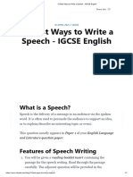 10 Best Ways To Write A Speech - IGCSE English