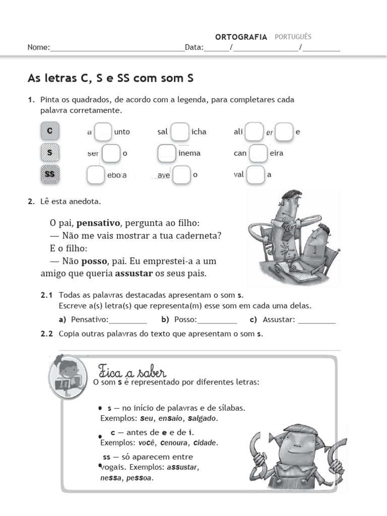 Palavras Com Som de S | PDF | Famílias linguísticas | Comunicação humana