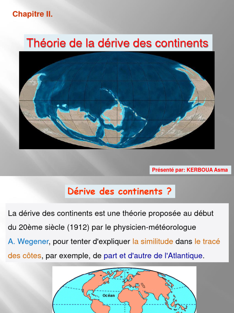 Arguments de Wegener sur la dérive des continents | PDF | Glacier ...