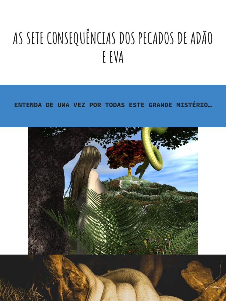 As Sete Consequências Dos Pecados de Adão e Eva | PDF | Gênesis (livro ...
