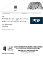 An Introduction To The Application of Linear Programming To Industrial Engineering
