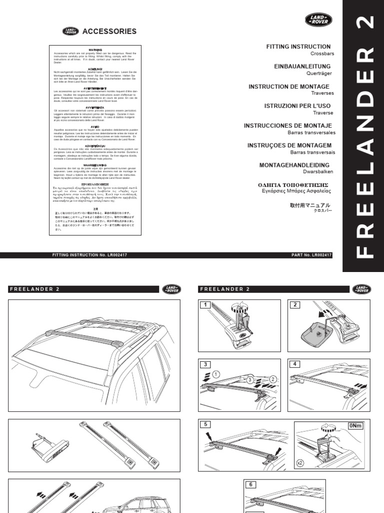 Freelander 2 Accessory Fitting Instructions - Cross Bars | PDF
