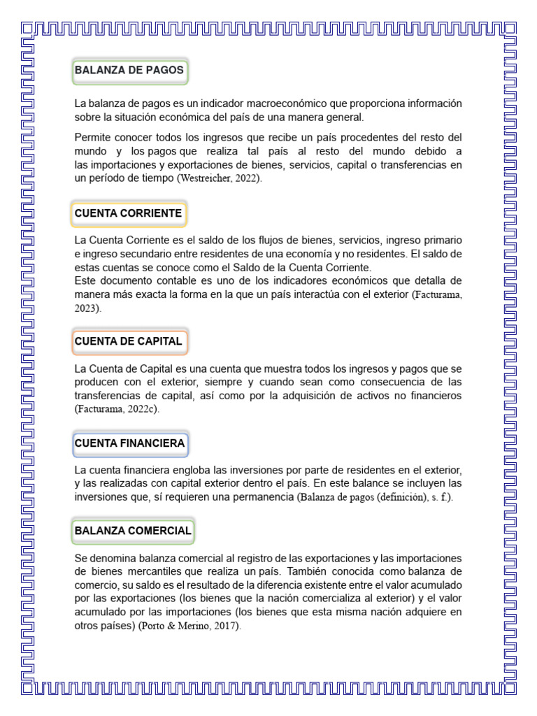 Conceptos de Balanza de Pagos | PDF | Balance de pagos | Economias