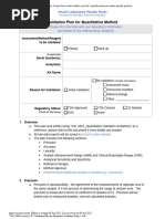 VAL 2006 Validation Plan For Quantitative Method