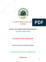 Banco de Preguntas para Exámenes de Grado Licencia Tipo e Regular Teoria de La Conduccion