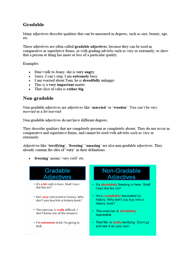 Understanding Strong and Gradable Adjectives | PDF | Adjective ...