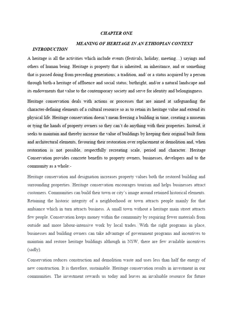 Heritage Conservation in Ethiopia | PDF | Cultural Heritage | World ...
