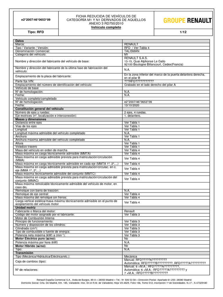 RFD - 2020 10 13 - E2 2007 46 0653 09 - FR | PDF | Motores ...