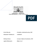 Applied Maths LC HL 2002 Marking Scheme