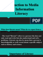 Introduction To Media and Information Literacy