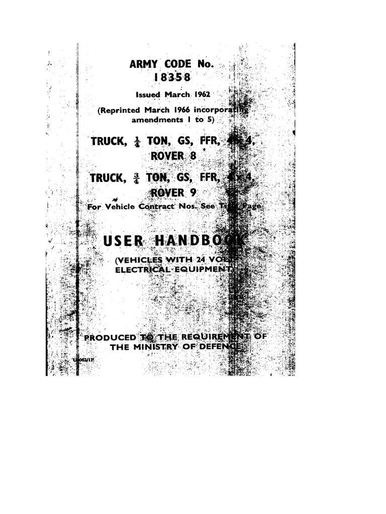 Land Rover Serie II Army Workshop Manual 1966 - Eng | PDF