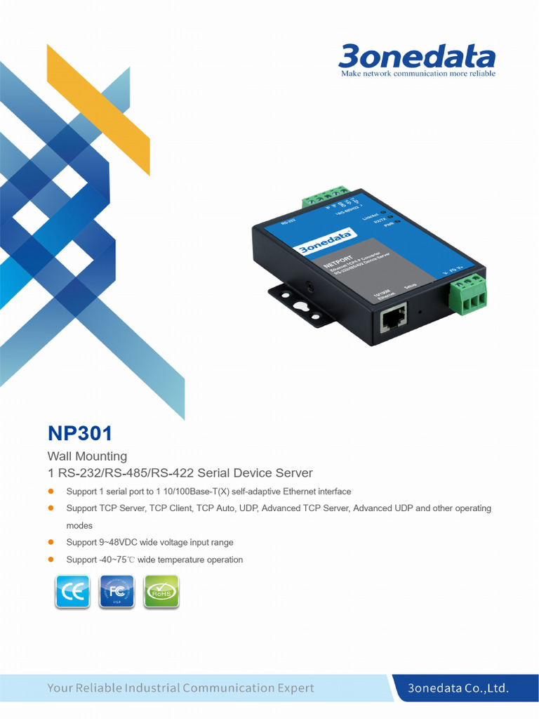 NP301 Datasheet | PDF | Port (Computer Networking) | Transmission ...