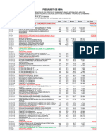 Presupuesto de Obra: Sistema de Agua Potable Y Saneamiento Chonccoyoc 585,603.24