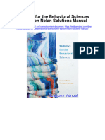 Statistics For The Behavioral Sciences 4th Edition Nolan Solutions Manual