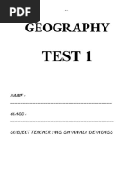 Revision Test 1 - Year 7