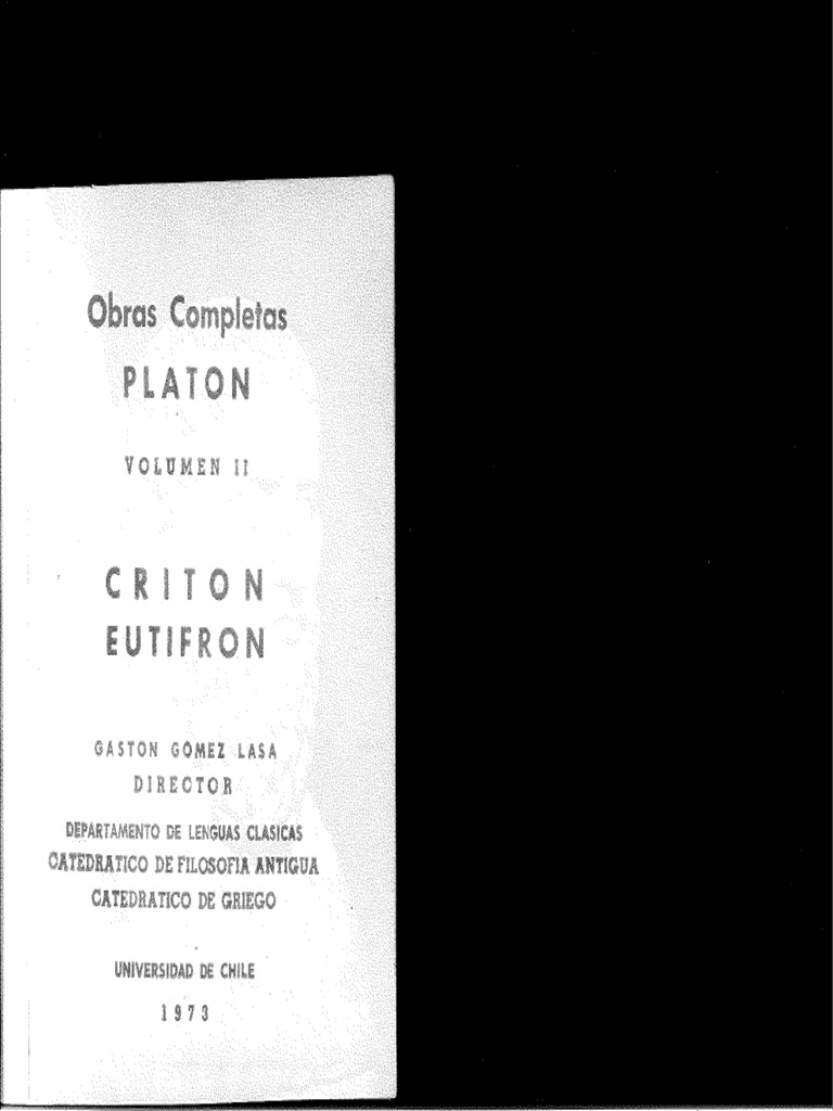 Criton Eutifron Platon Trad. G. Gomez Lasa | PDF