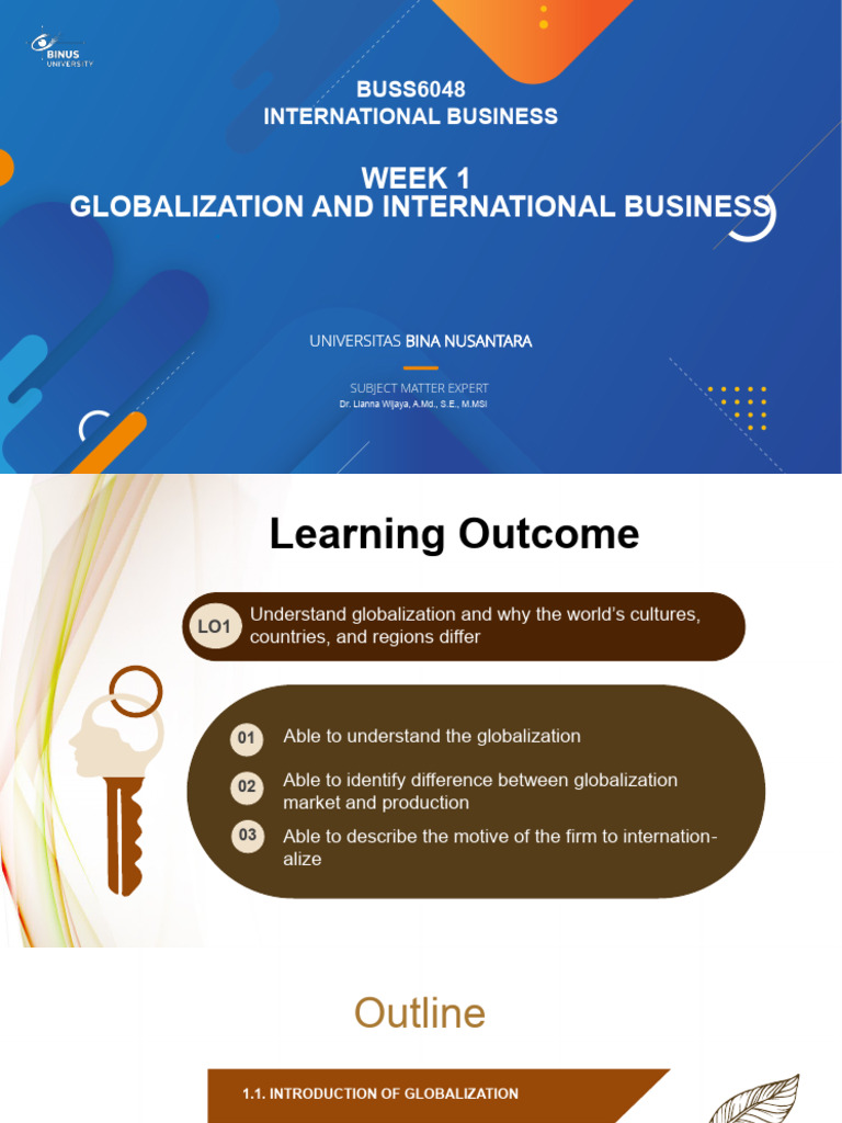 Week 1 Globalization And International Business Pdf Globalization