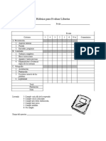 Rúbrica para Evaluar Libretas