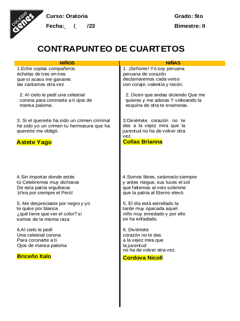 CONTRAPUNTEO 5° (1era Parte) | PDF