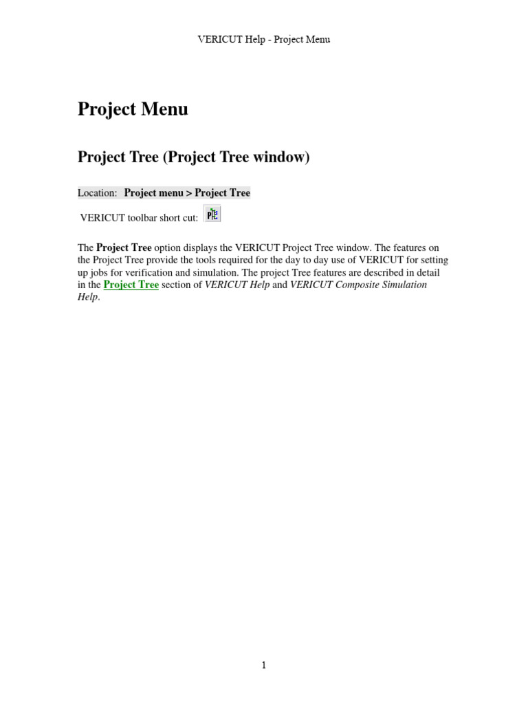 VERICUT Project Menu Overview | PDF | Computer File | Menu