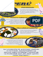 Infografico Destinos Turisticos en Peru Con Fotografias Amarillo y Azul