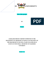 Research Project REPORT Format